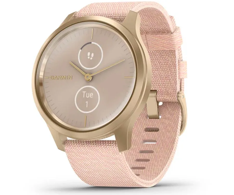 GARMIN vívomove Style Smartwatch Dorado 42mm AMOLED con correa nailon Rosa