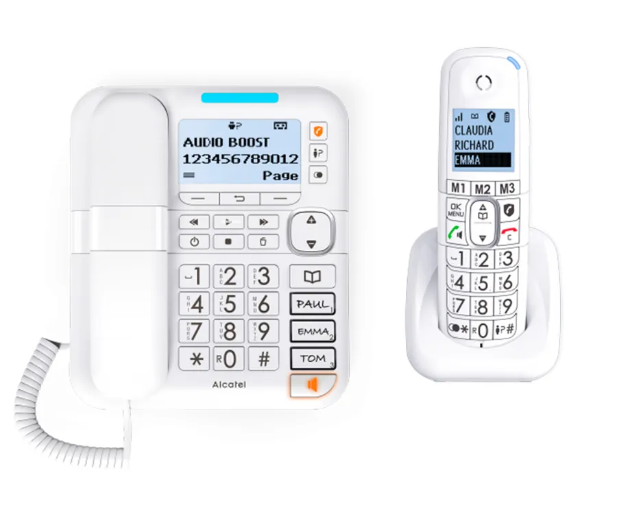alcatel XL785 Combo Voice Teléfono fijo sobremesa + inalámbrico blancos