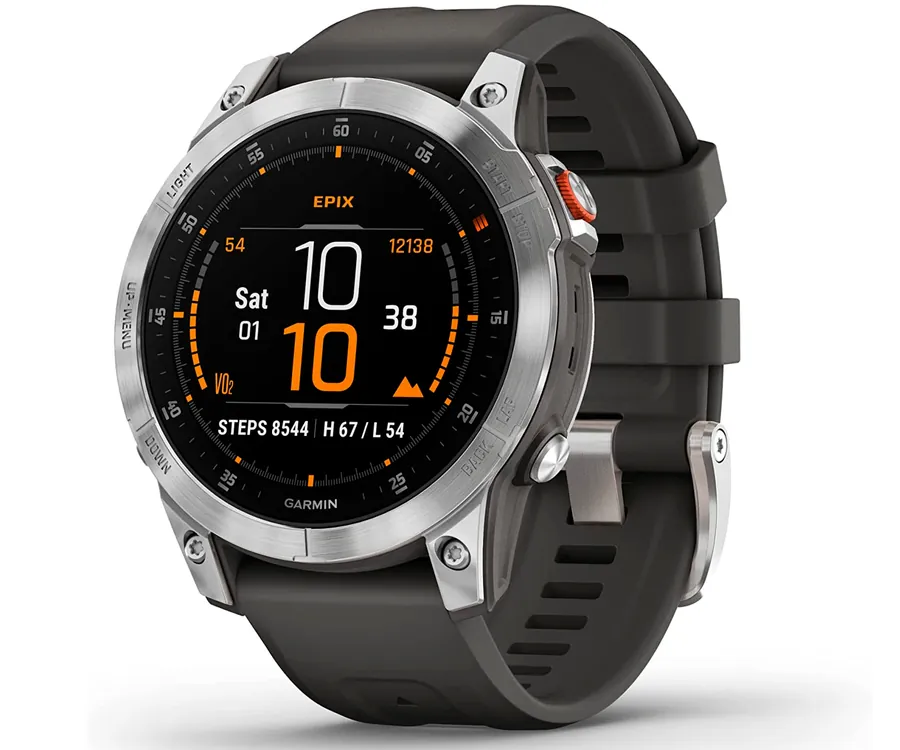 GARMIN epix (Gen 2) Plata Smartwatch 47mm / Correa silicona Gris