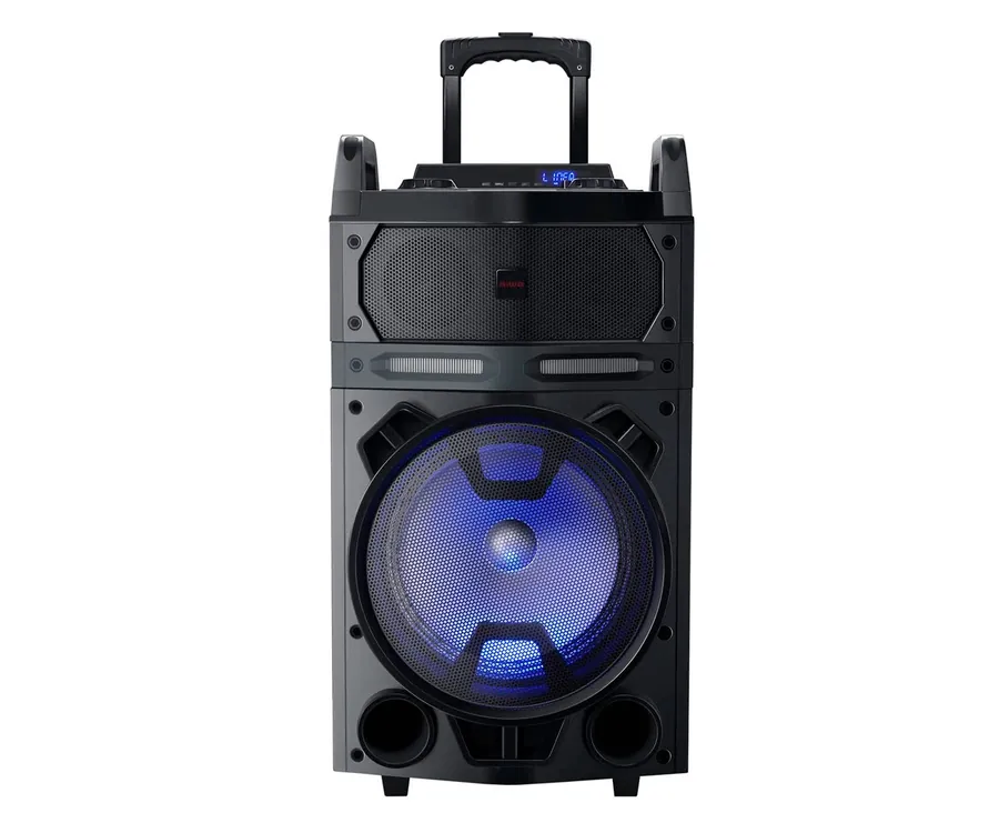 Altavoz Aiwa KBTUS-700, sistema Trolley, karaoke, 2 micrófonos  incluidos,color Negro