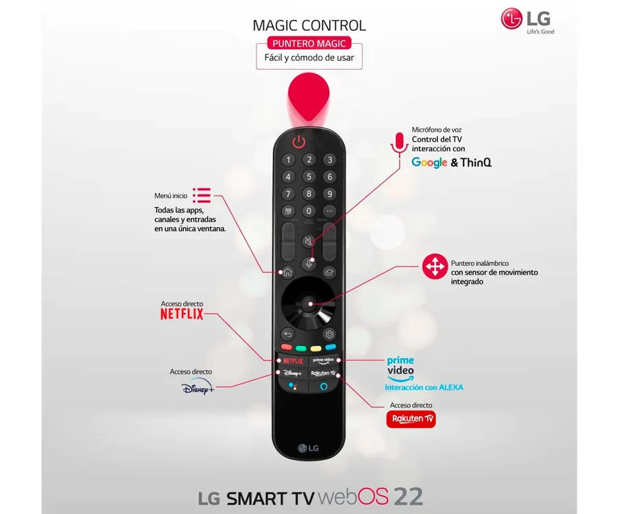 Control Para Cualquier Pantalla LG Smart Tv Funda Incluida LG Mando a  distancia