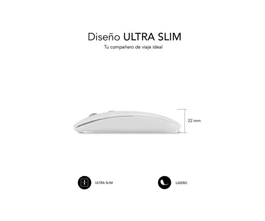 Subblim Wireless Dual Flat Rechargable White / Ratón Inalámbrico óptico Silencio... (3)