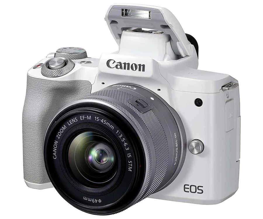 Canon EOS M50 MARK II White + Objetivo Zoom EF-M15-45mm f/3.5-6.3 IS STM / Cámara reflex digital