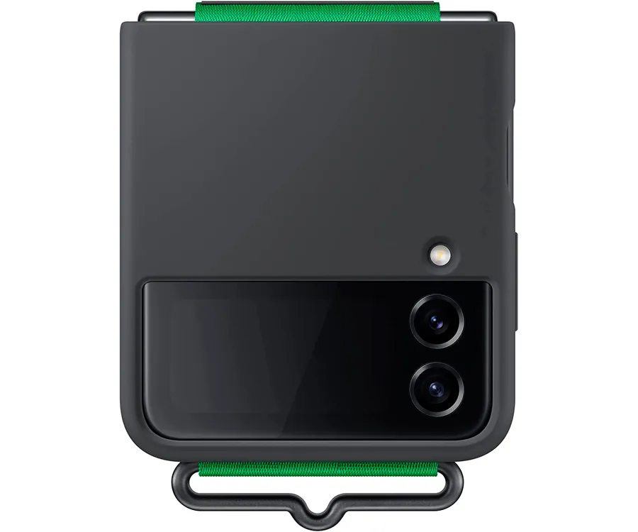 Samsung Silicone Cover con correa Black&Green / Funda Samsung Galaxy Z Flip4