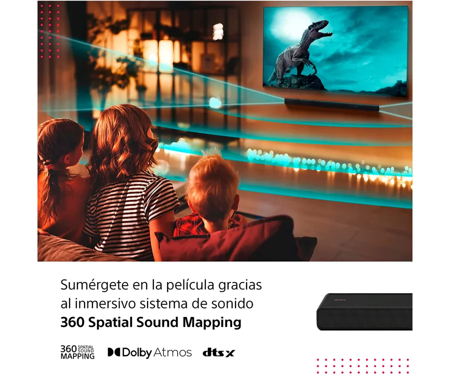 Sony Barra de sonido Dolby Atmos HT-A3000 de 3.1 canales con subwoofer  inalámbrico.