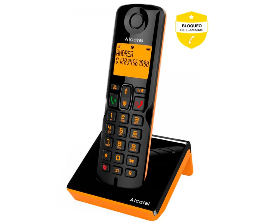 Alcatel S280 Ewe Duo Teléfonos Inalámbricos DECT Negro/Naranja