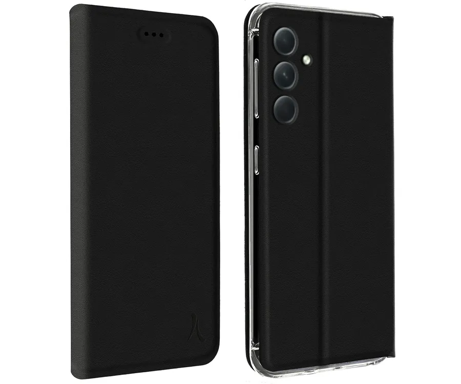 AKASHI Funda folio con stand negro / Samsung Galaxy A54