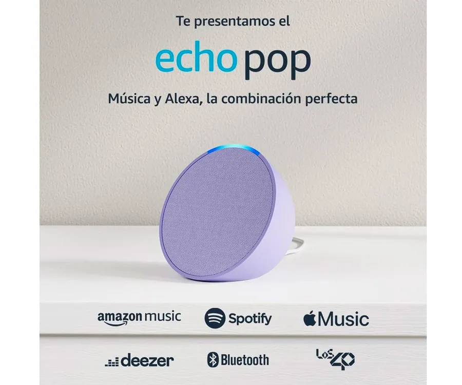 alexa Echo Pop Asistente de Voz 1ra Generación, Inalámbrico, WiFi,  Bluetooth, Blanco