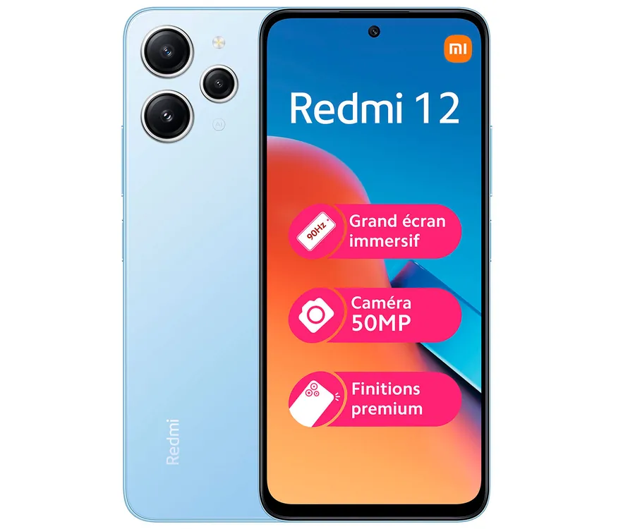 Smartphone Xiaomi Redmi Note 12: Procesador Octa Core (hasta 2.0 GHz),  Memoria RAM de 4GB, Almacenamiento de 128GB, Pantalla AMOLED de 6.67 HD+,  Bluetooth, Wi-Fi, 4G, Cámara principal de 50MP+8MP+2MP, Android 13.