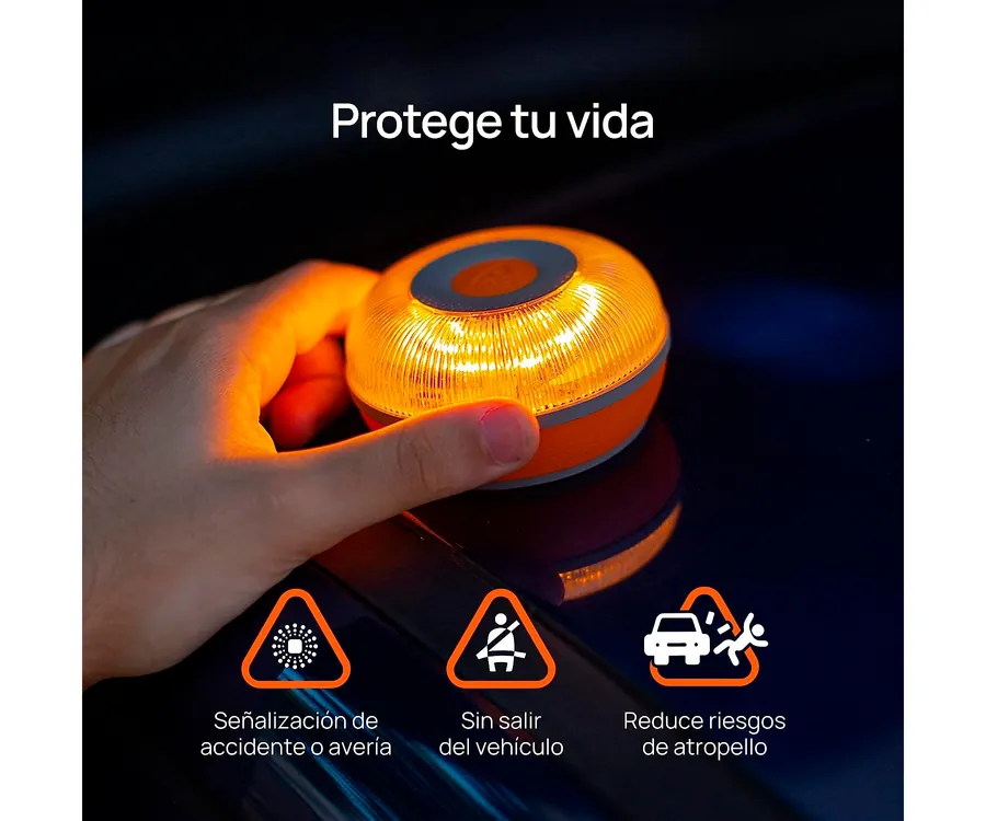 Luz de emergencia v16 homologada para coche, señal de Flash de ayuda,  luminosa, dgt, España
