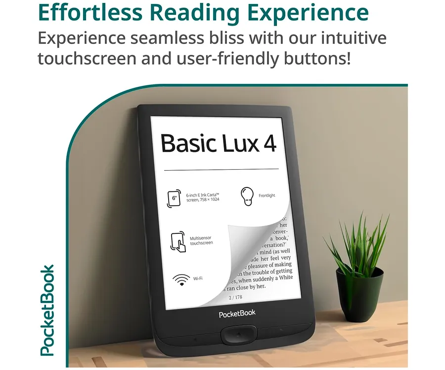 PocketBook Basic Lux 4 Black / Lector de libros electrónicos 6 8GB 
