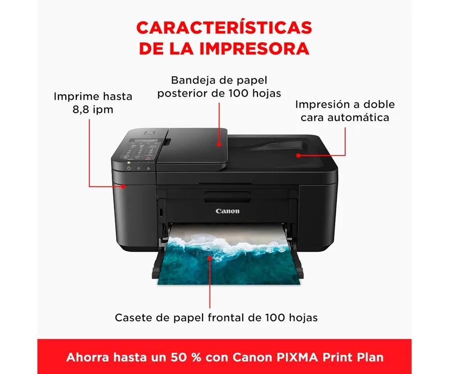Canon PIXMA Serie TR4750i Black / Impresora multifunción inalámbrica