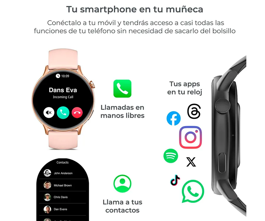 KSIX Core 2 Rosa / Smartwatch Amoled 1.43