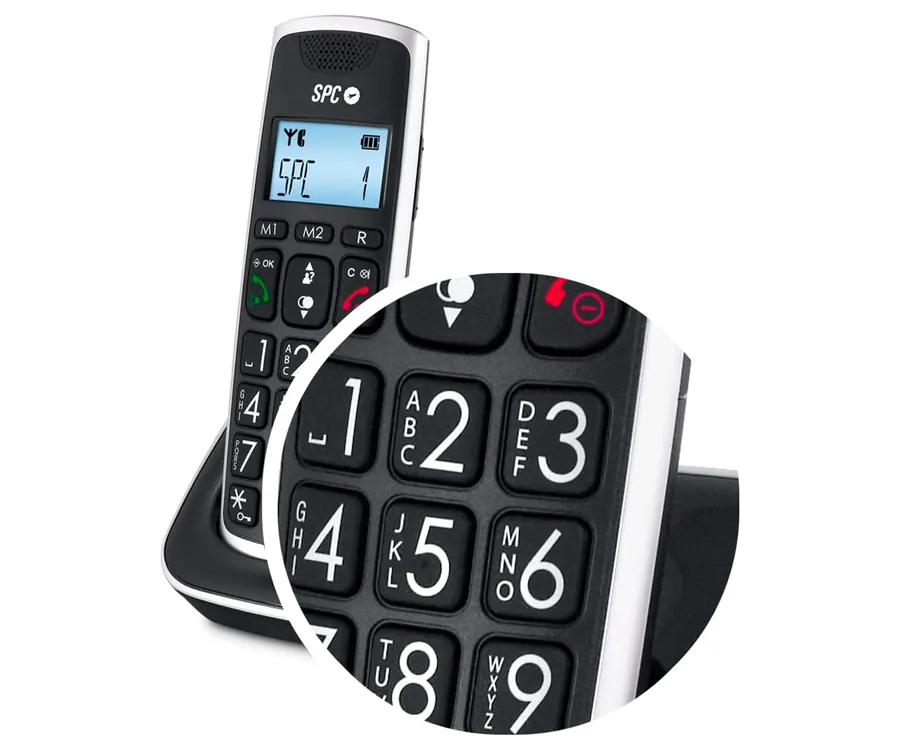 Telefono Inalambrico Spc Duo Telecom 7609-N Color Negro Identificador De  Llamadas Agenda Pantalla — Firpack