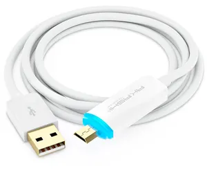 AKASHI CABLE DE DATOS  MICRO USB CON INDICADOR LUZ