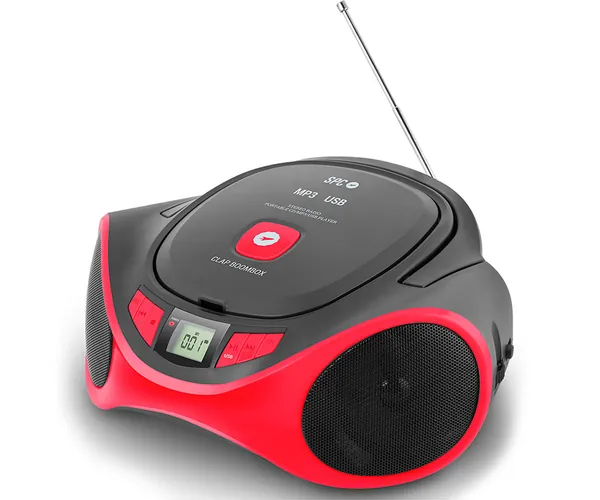 SPC CLAP BOOMBOX ROJO 4501R RADIO CD MP3 3W PORTABLE CON USB