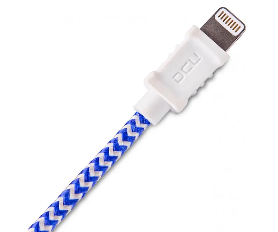 DCU Azul/blanco / Cable USB-A (M) a Lightning (M) 1m