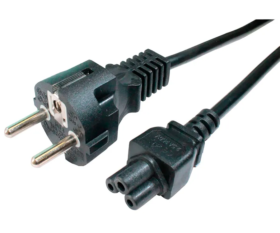 DCU 391005 Negro / Cable schuko (M) a trebol (M) 1,5m