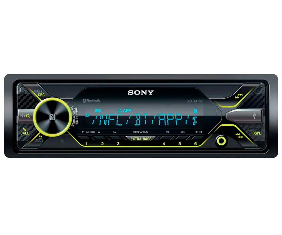 SONY DSX-A416BT RECEPTOR MULTIMEDIA PARA COCHE CON BLUETOOTH NFC 4X55W PANTALLA LCD EXTRABASS CONTROL POR VOZ USB AUX