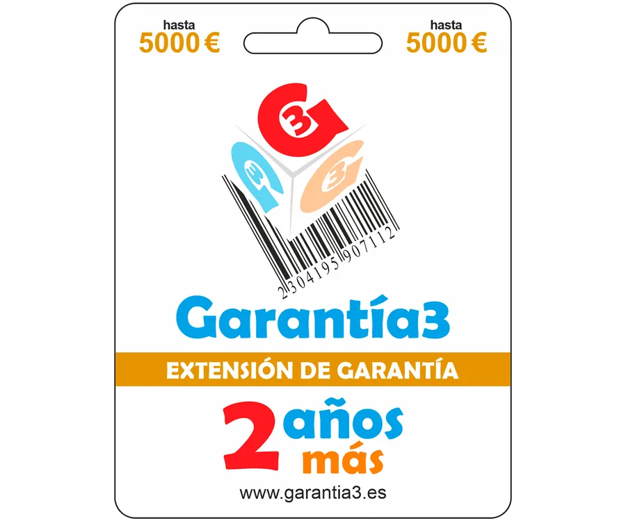 GARANTÍA3 Extensión de garantía de 2 años más / Cobertura hasta 5.000€