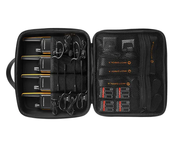 MOTOROLA T82 EXTREME NEGRO AMARILLO CUARTETO WALKIE TALKIES 10KM RESISTENCIA IPX... (3)