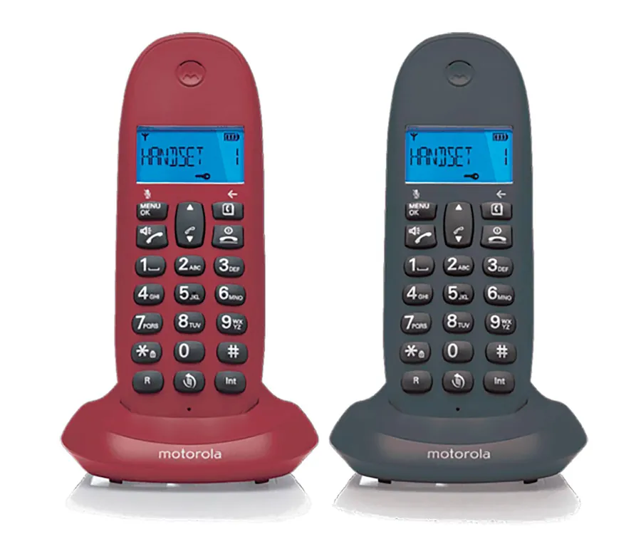 Motorola C1002LB+ Gris+Granate / Teléfonos inalámbricos