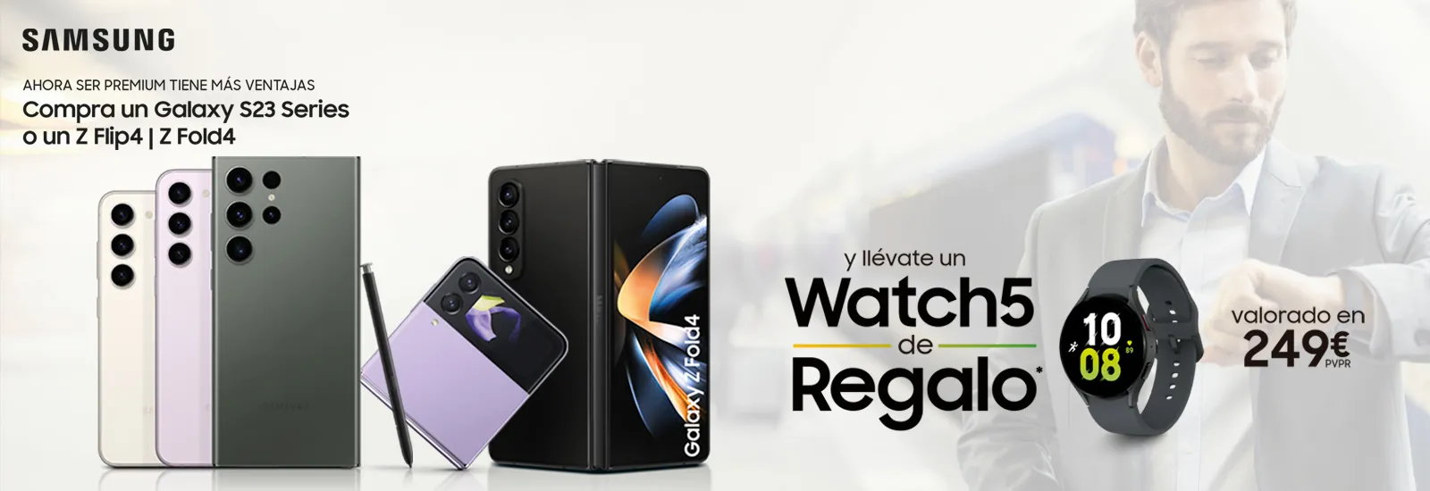 Compra un Galaxy S23 Series o un Z Flip4 o Z Fold4 y llévate un Watch5 de Regalo