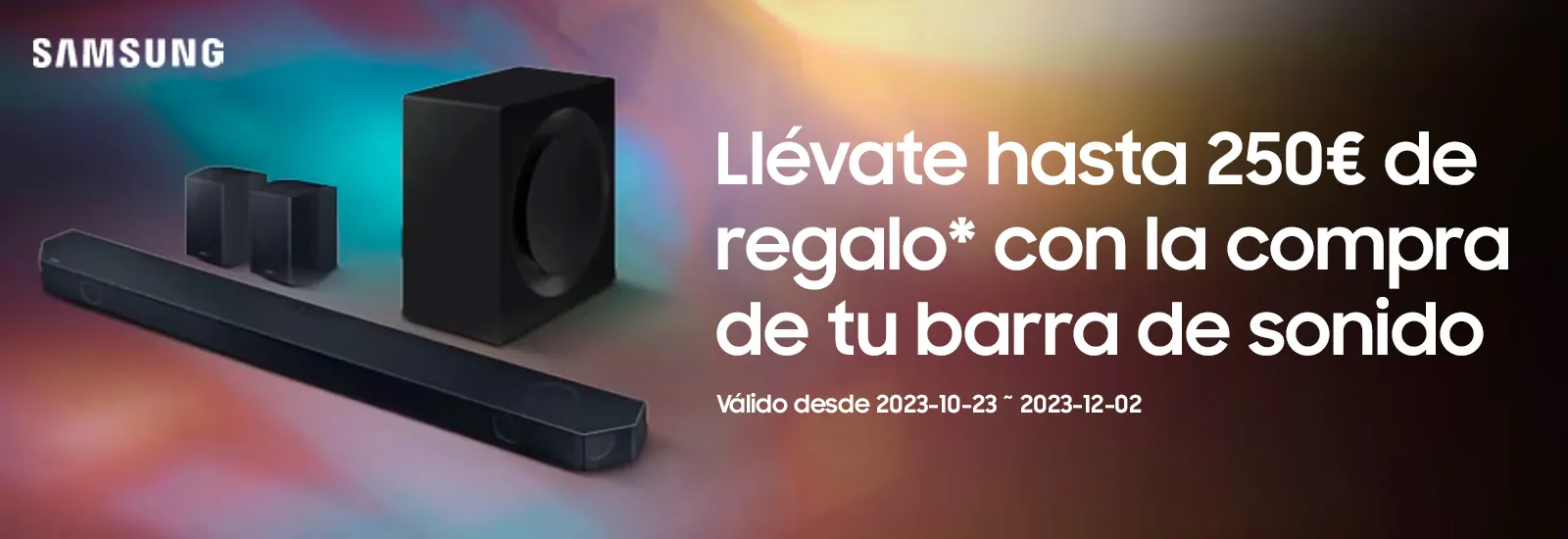 Samsung hasta 250€ de descuento con la compra de tu barra de sonido